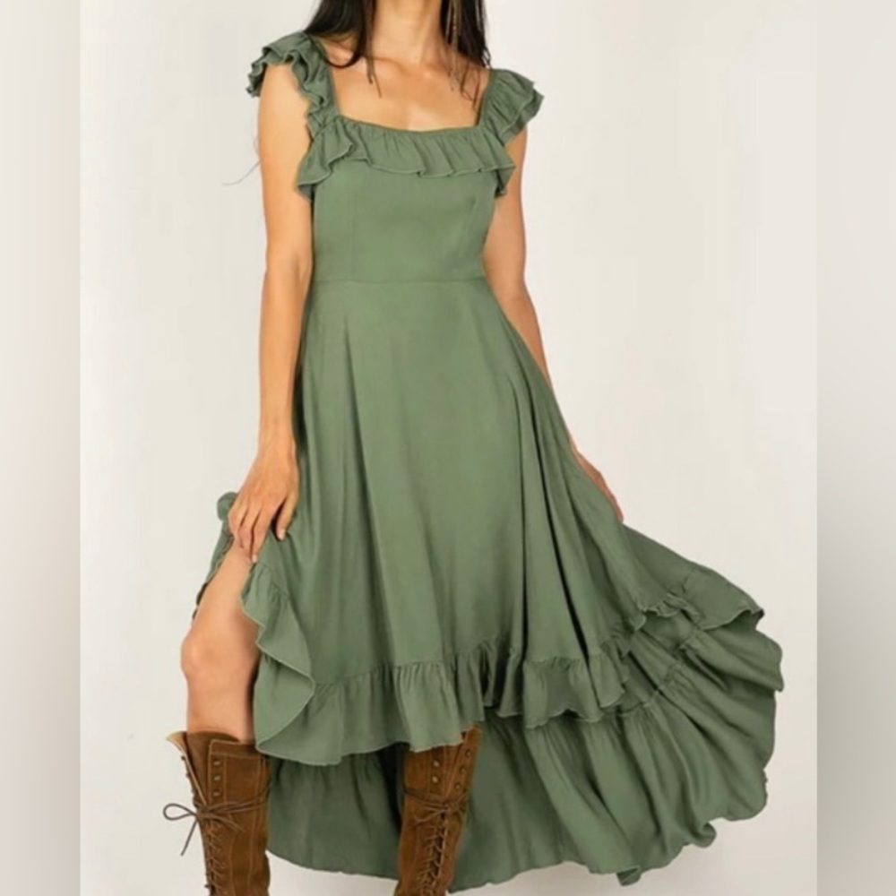 Joyfolie Green High Low Dress